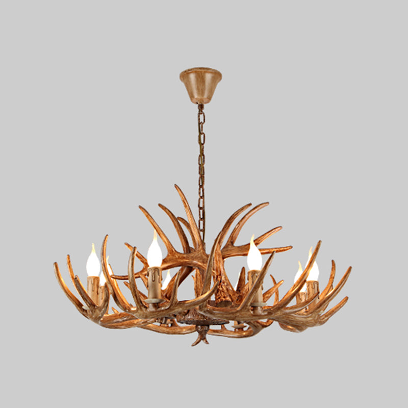 Rustic Antler Shape Resin Chandelier Pendant Light Fixture - Brown’