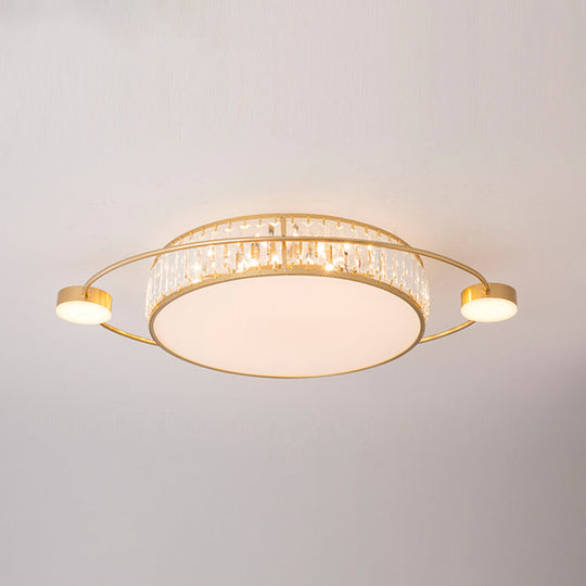 Led Flush Ceiling Light With Clear Crystal Design For Corridors