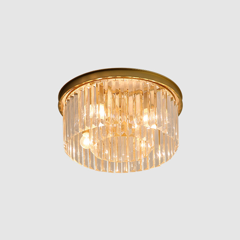 Modern Prismatic Crystal Flush Mount Ceiling Light For Living Room 4 / Gold
