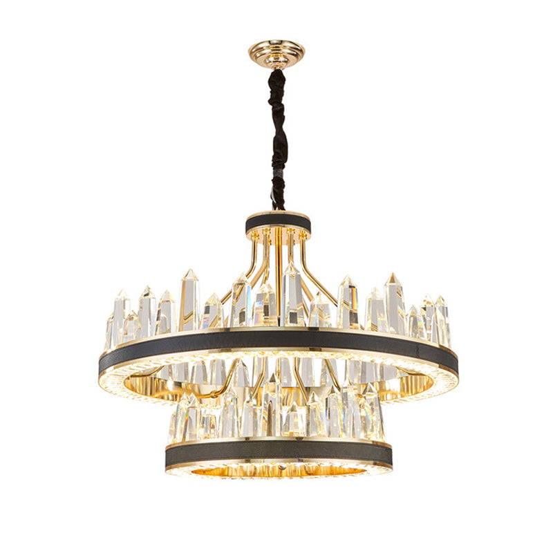 Minimalist Black Crystal Pendant Chandelier For Living Room Décor