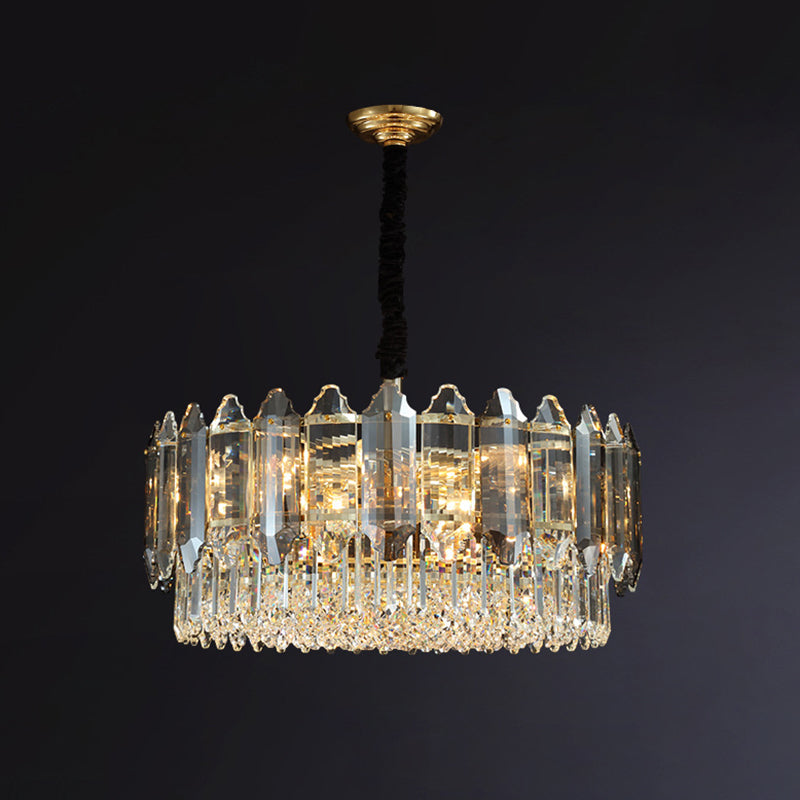 Postmodern K9 Crystal Ceiling Chandelier Light Fixture - Clear / 23.5’’