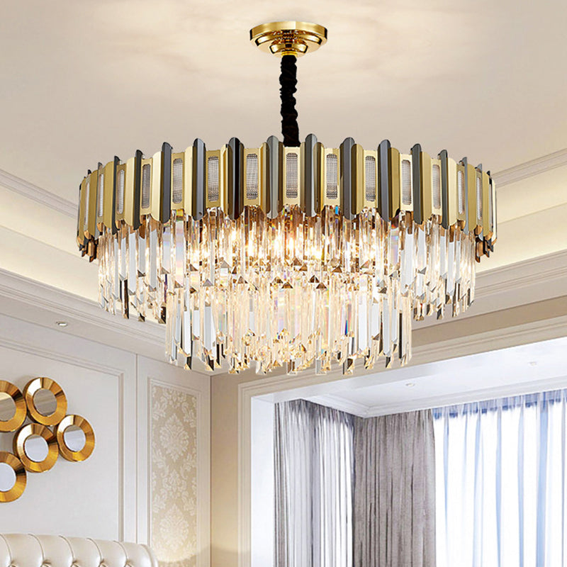 Gold Simplicity Crystal Chandelier Light Fixture For Living Room 21 /