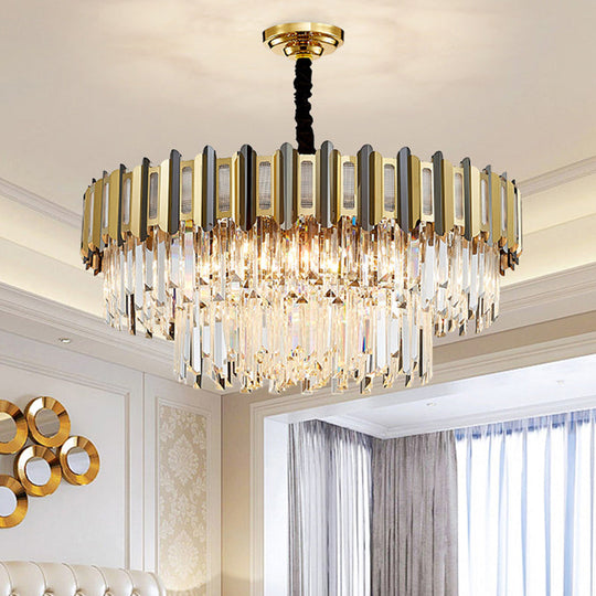Gold Simplicity Crystal Chandelier Light Fixture For Living Room 21 /
