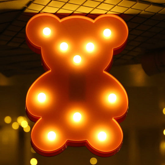 Fun Cartoon Battery Wall Lamp For Bedroom Decor - Led Nightstand Light Pink /