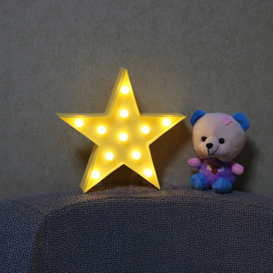 Star Shaped Led Night Light - Artistic Battery Powered Wall For Kindergarten Yellow /
