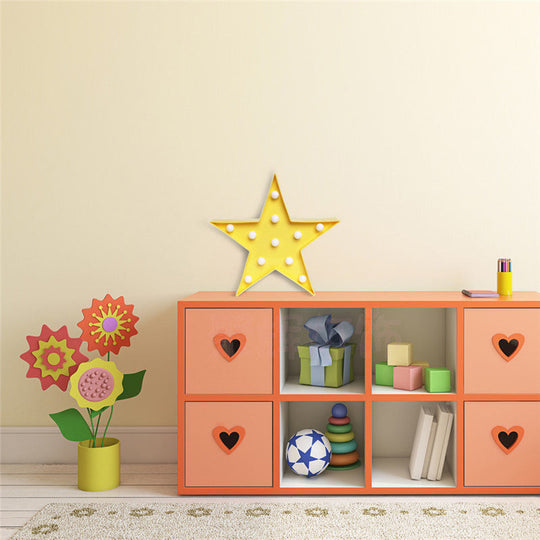 Star Shaped Led Night Light - Artistic Battery Powered Wall For Kindergarten