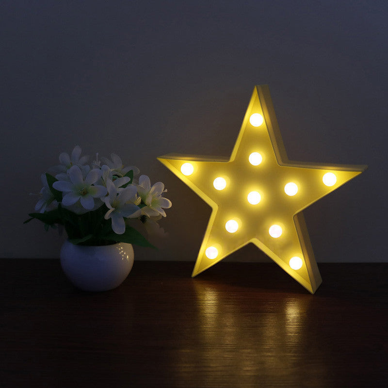 Star Shaped Led Night Light - Artistic Battery Powered Wall For Kindergarten
