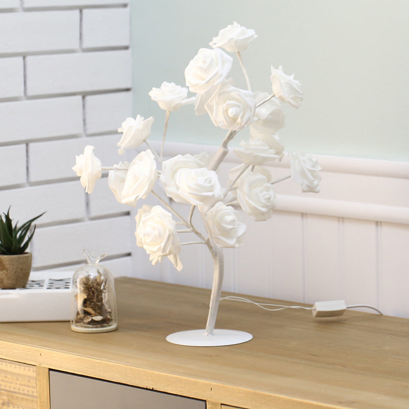 Led Tree-Shaped Bedroom Nightstand Lamp - Decorative Usb Table Lighting