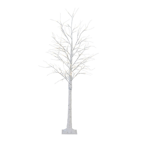 Birch Tree Plastic Led Floor Lamp - Decorative White Usb Nightstand Lighting