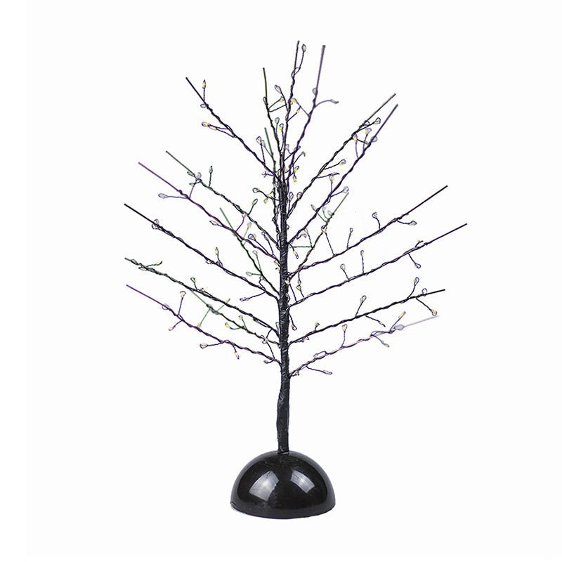 Modern Battery Table Lamp - Tree Shaped Metallic Led Standing Light In Black For Living Room