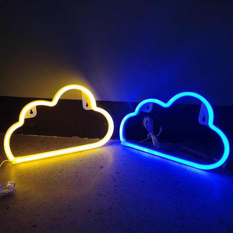 Kids Bedroom Plastic Cloud Wall Light - White Led Night Lighting Idea