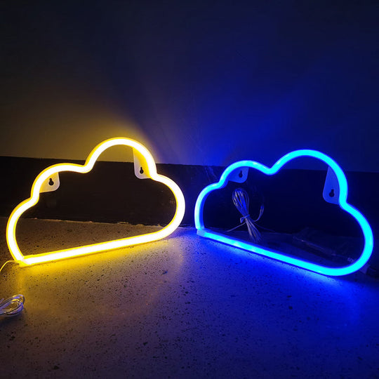 Kids Bedroom Plastic Cloud Wall Light - White Led Night Lighting Idea