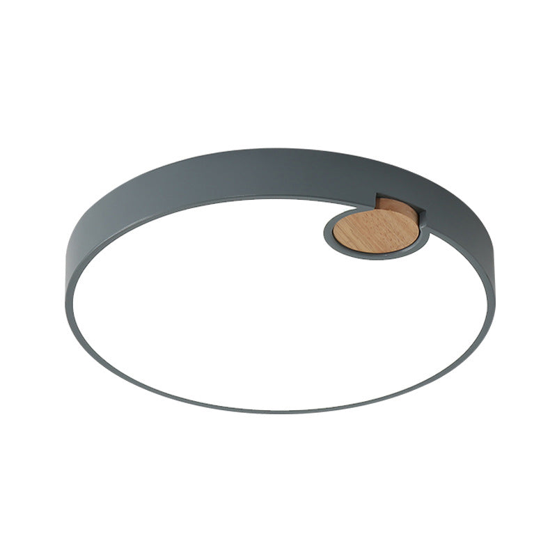 Nordic Acrylic Grey Led Flush Mount Lamp With White/Warm/Natural Light For Bedroom - Available In