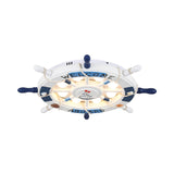 Cartoon Led Ceiling Light: Stylish Pink/White Rudder Design For Bedroom