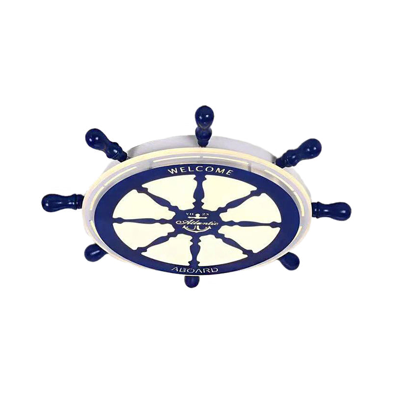 Cartoon-Style Metal And Acrylic Led Flushmount Ceiling Light - Blue Lighting For Bedroom (White/3