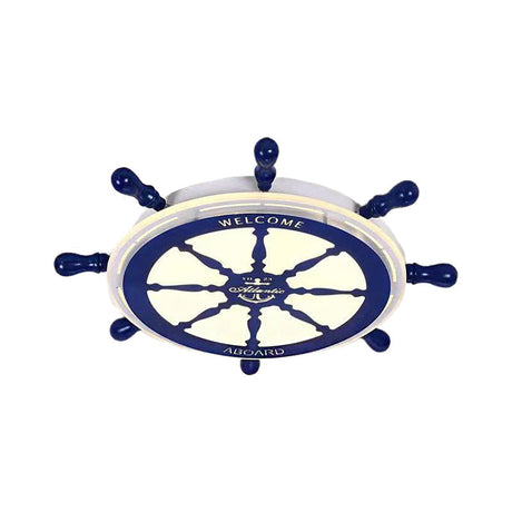 Cartoon-Style Metal And Acrylic Led Flushmount Ceiling Light - Blue Lighting For Bedroom (White/3