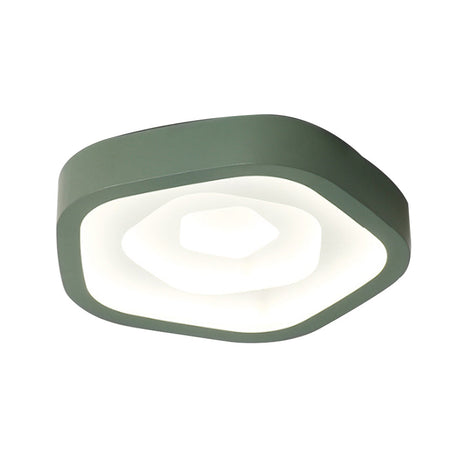 Nordic Flush Ceiling Lamp - Pink/Blue/Green Acrylic Led 20.5 Wide Pentagon Shape