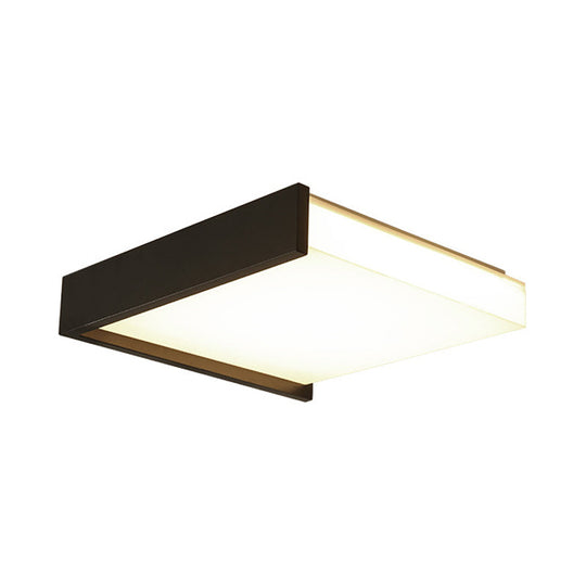 Led Flush Ceiling Light For Bedroom - 16’/19.5’ Wide Black/White With Warm/White And Brick