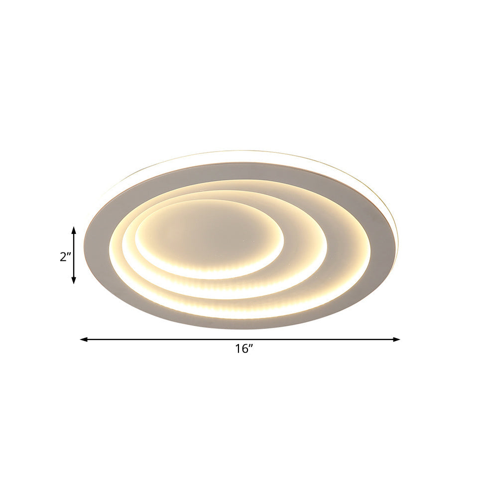 Modern Acrylic Ripples Flush Ceiling Light - 16’/19.5’/23.5’ Wide Warm/White