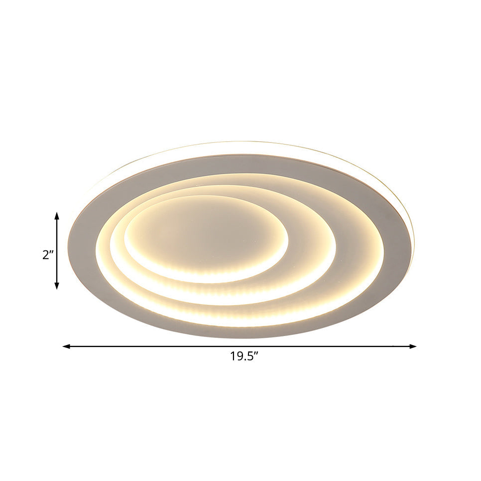 Modern Acrylic Ripples Flush Ceiling Light - 16’/19.5’/23.5’ Wide Warm/White