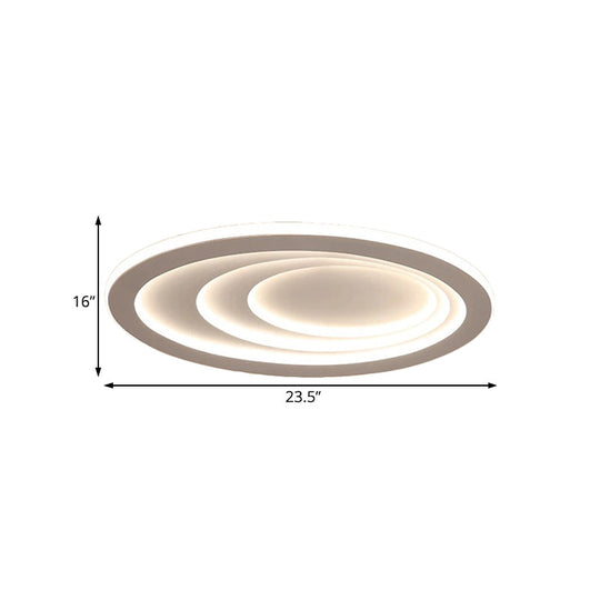 Modern Oval Living Room Ceiling Lamp - Acrylic Led Flush Mount Adjustable Width