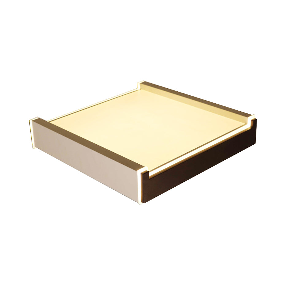 Rectangular Acrylic Led Flush Light - Modern 19.5’/27’/29.5’ Wide White Ceiling Fixture With