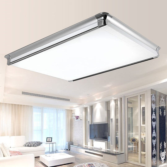 Simplicity Acrylic Led Flush Ceiling Light - Rectangular Design Wide 16.5/24.5/25.5 Ideal For Living