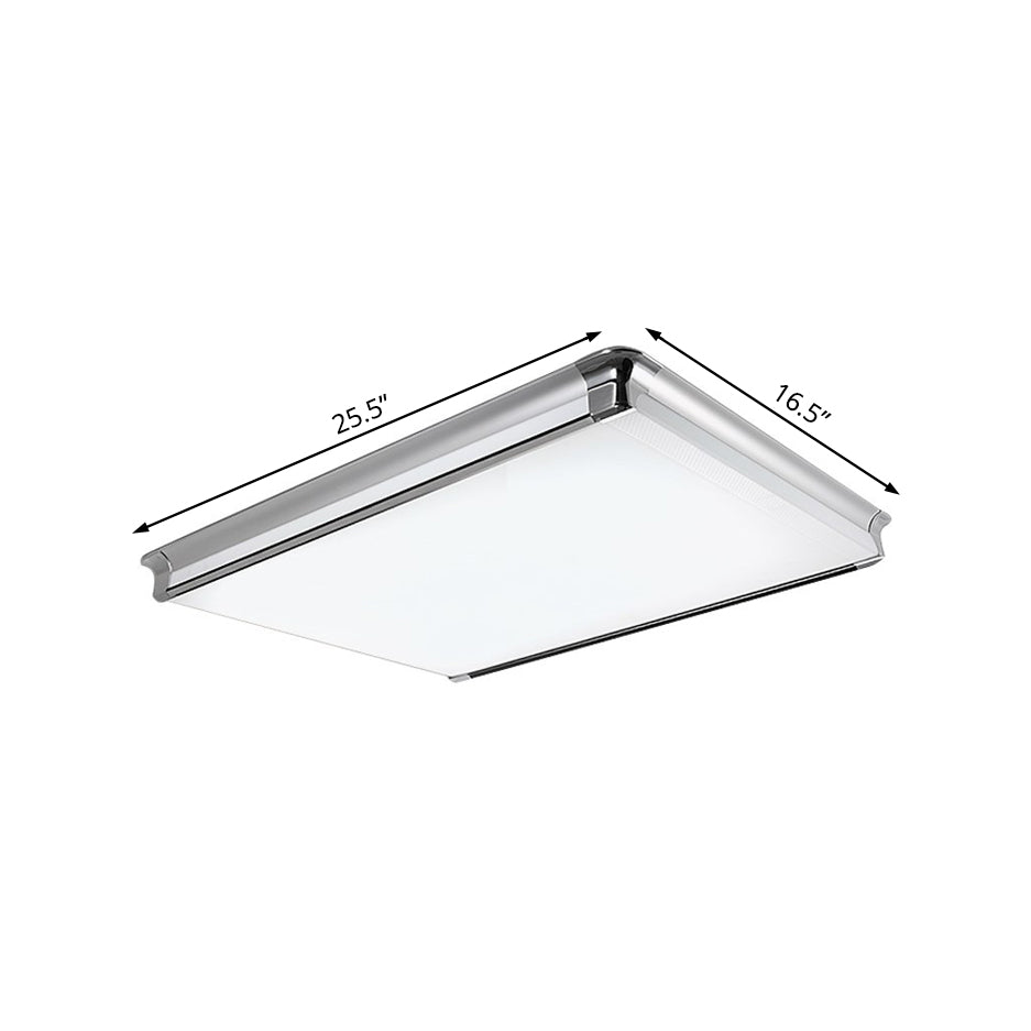 Simplicity Acrylic Led Flush Ceiling Light - Rectangular Design Wide 16.5/24.5/25.5 Ideal For Living