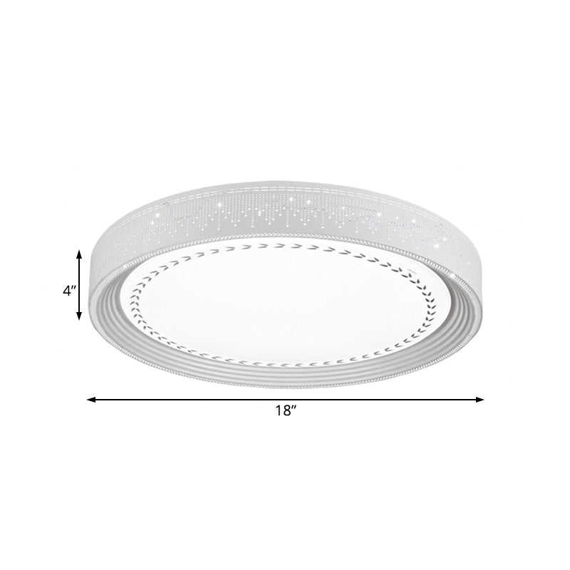 Modern Led Ceiling Light With Meteor Shower Design Acrylic Shade White Round Flush Mount Various