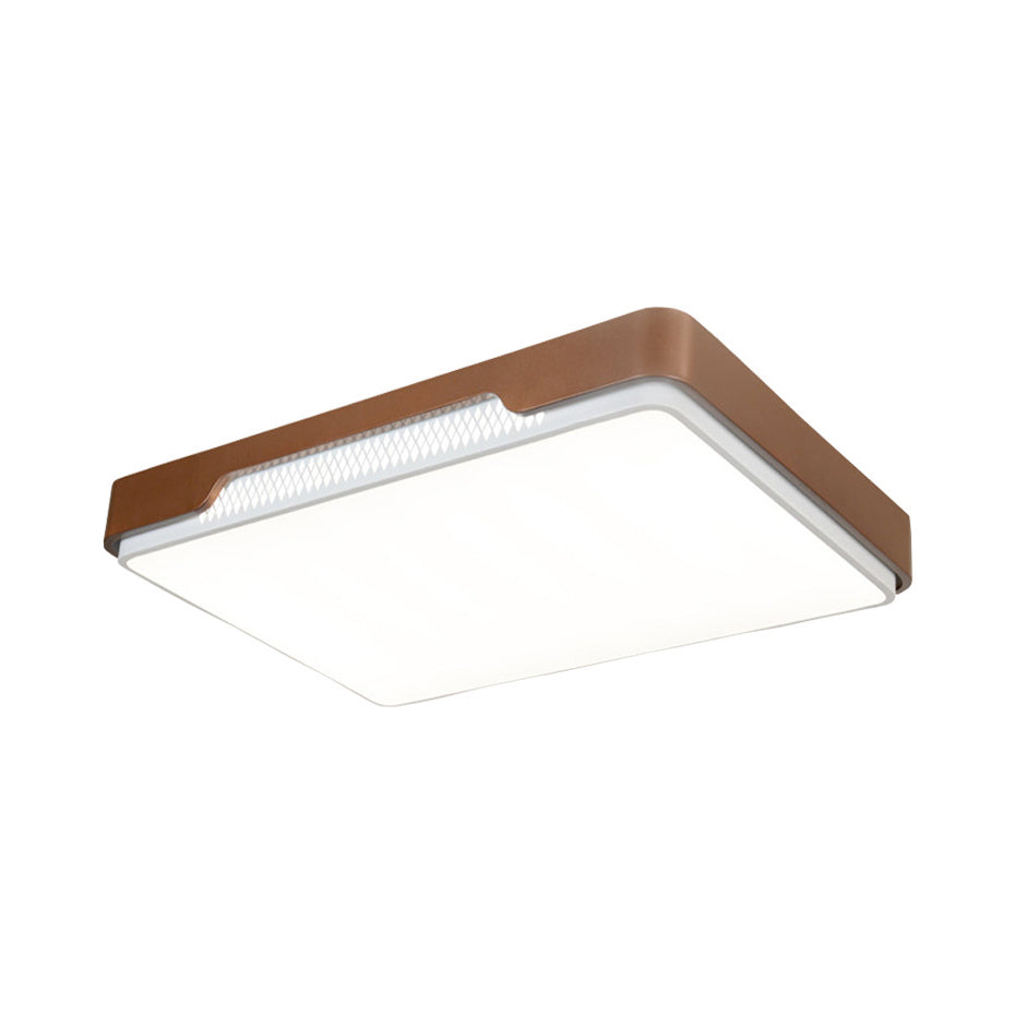 Modern Acrylic Flush Mount Light Fixture - Brown Rectangular 20.5/36.5/45 Warm/White
