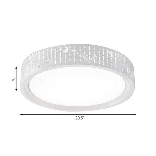 Simplicity Led Flush Mount Lamp With White Ringed Acrylic Shade - 16.5/20.5/31 Dia