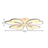 Modern Acrylic Flush Mount Flower Ceiling Lamp Available In 3/4/5-Light Options Warm/White/Natural