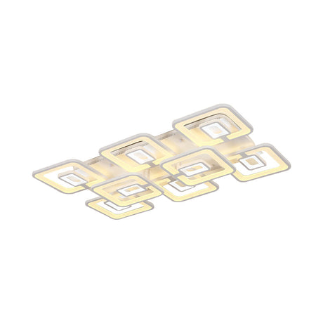 Contemporary Led Flush Mount Light White Multi-Layer Ceiling Lamp With Acrylic Shade In
