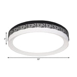 Contemporary Led Ceiling Lamp In Black Round 18/22/30 Dia Flush Mount With Warm/White Lighting And