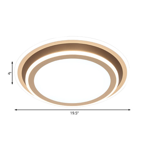 Simple Led Flush Ceiling Light Multi-Layer Acrylic 19.5/32 Wide Warm/White Light. Perfect For