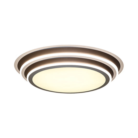 Simple Led Flush Ceiling Light Multi-Layer Acrylic 19.5’/32’ Wide Warm/White Light. Perfect For
