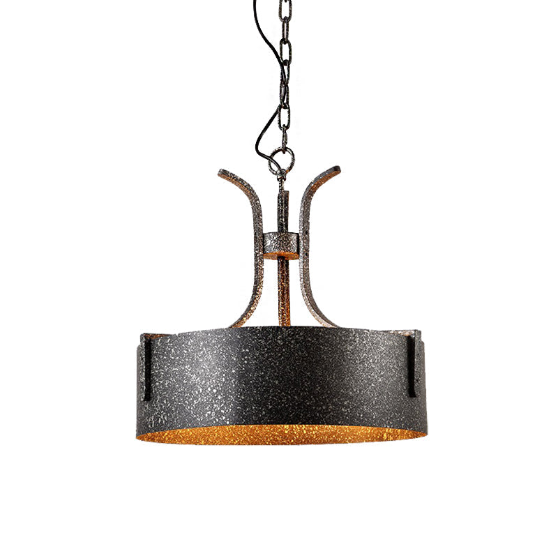 Vintage Metal Black Pendant Lamp With Elk Décor 12.5’/20’ Wide