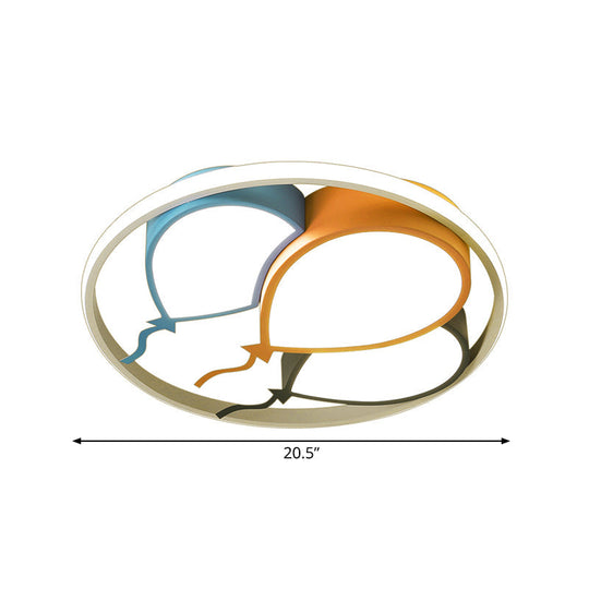 Balloon Design Flushmount Led Light For Kids’ Room - Pink/Yellow Warm/White