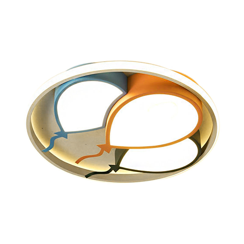 Balloon Design Flushmount Led Light For Kids’ Room - Pink/Yellow Warm/White