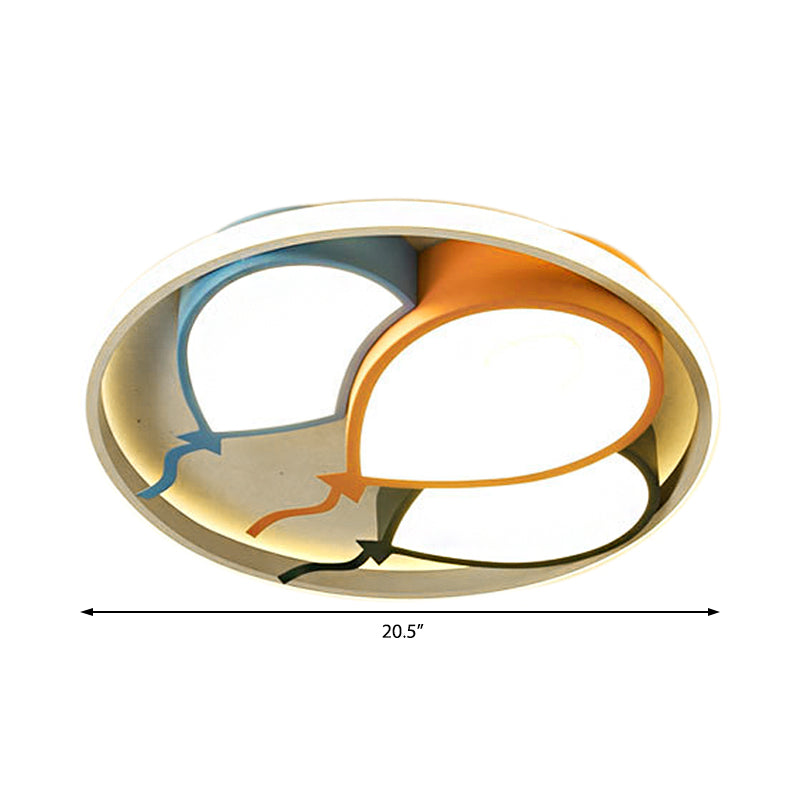 Balloon Design Flushmount Led Light For Kids’ Room - Pink/Yellow Warm/White