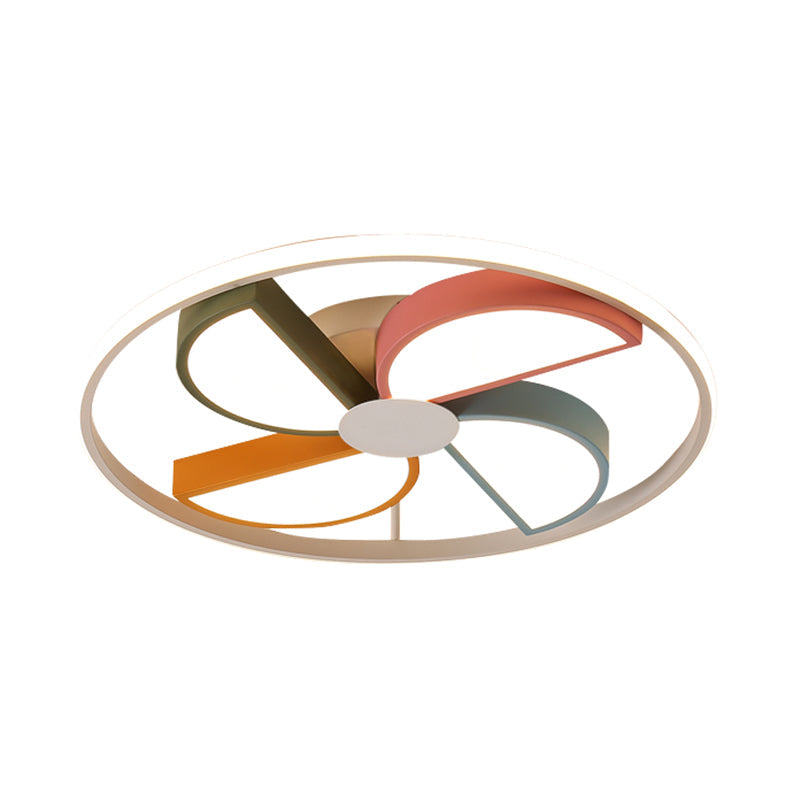 Kids Acrylic Led Windmill Flush Mount Ceiling Lamp - 16.5’/20.5’ W White Finish Bedroom