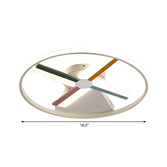 Kids Acrylic Windmill Ceiling Light - 16.5’/20.5’ W Led White Finish Flush Mount Warm/White