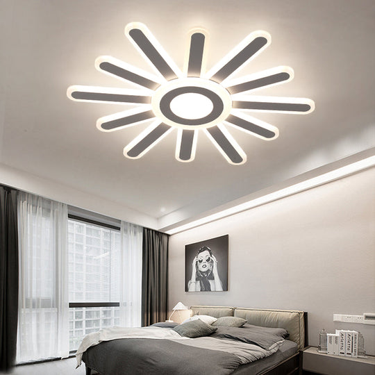 Acrylic Led Flush Mount Ceiling Light – Sun-Like Simplicity 19.5’/23.5’ Wide White - Warm/White