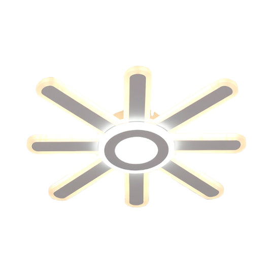 Acrylic Led Flush Mount Ceiling Light – Sun-Like Simplicity 19.5’/23.5’ Wide White - Warm/White