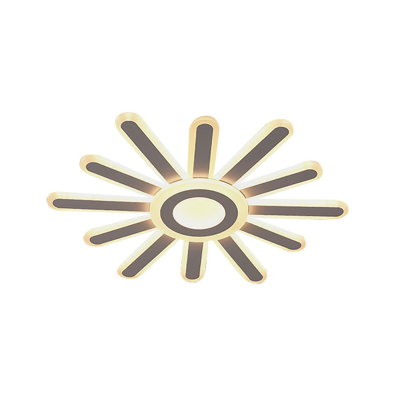 Acrylic Led Flush Mount Ceiling Light – Sun-Like Simplicity 19.5’/23.5’ Wide White - Warm/White