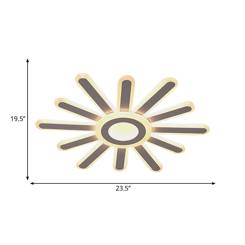 Acrylic Led Flush Mount Ceiling Light – Sun-Like Simplicity 19.5’/23.5’ Wide White - Warm/White
