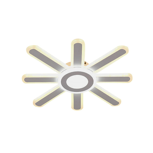 Acrylic Led Flush Mount Ceiling Light – Sun-Like Simplicity 19.5’/23.5’ Wide White - Warm/White