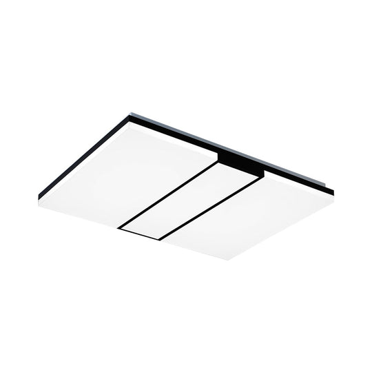 Rectangular Acrylic Ceiling Flush Mount In Warm/White Light - Minimalist Design 19’/23.5’/33’ Wide