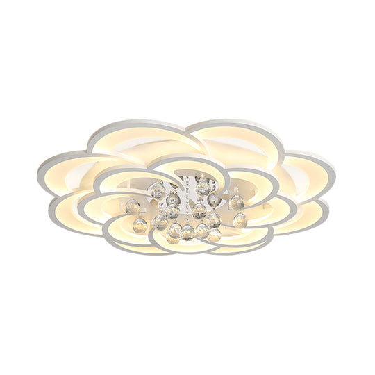 Modern Acrylic Flower Led Ceiling Light - Warm/White 20.5’/27’/31.5’ Wide For Living Room