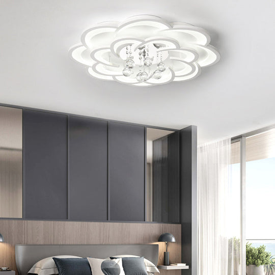 Modern Acrylic Flower Led Ceiling Light - Warm/White 20.5’/27’/31.5’ Wide For Living Room